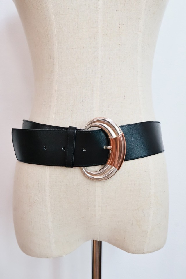 Vintage Real Leather Buckle Belt　