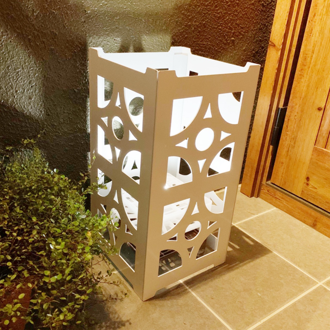 花ブロックBOX Mサイズ アルミ製 看板  ゴミ箱 傘立て 植木鉢カバー 照明カバー hanabox-M0001 - 10