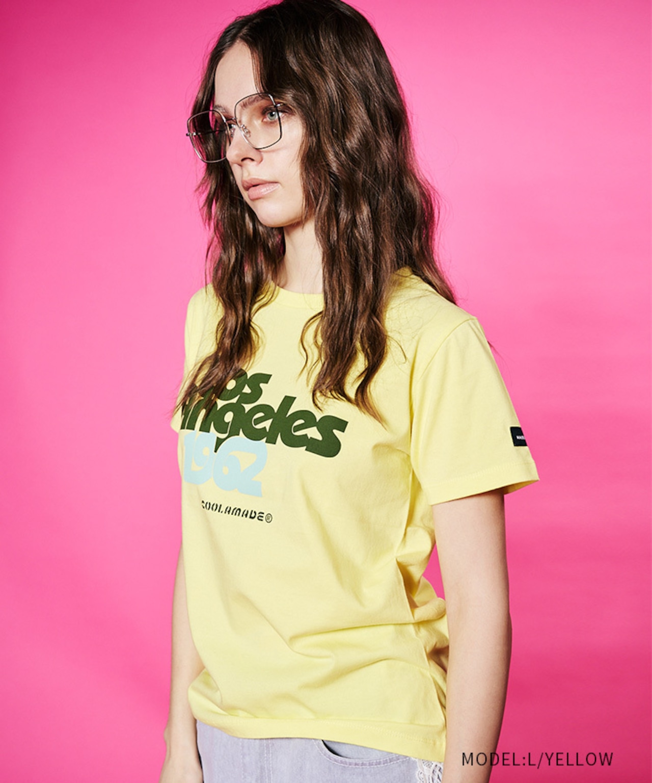 COOLA LA プリントコンパクトTシャツ (L/YELLOW)　CQ-48097