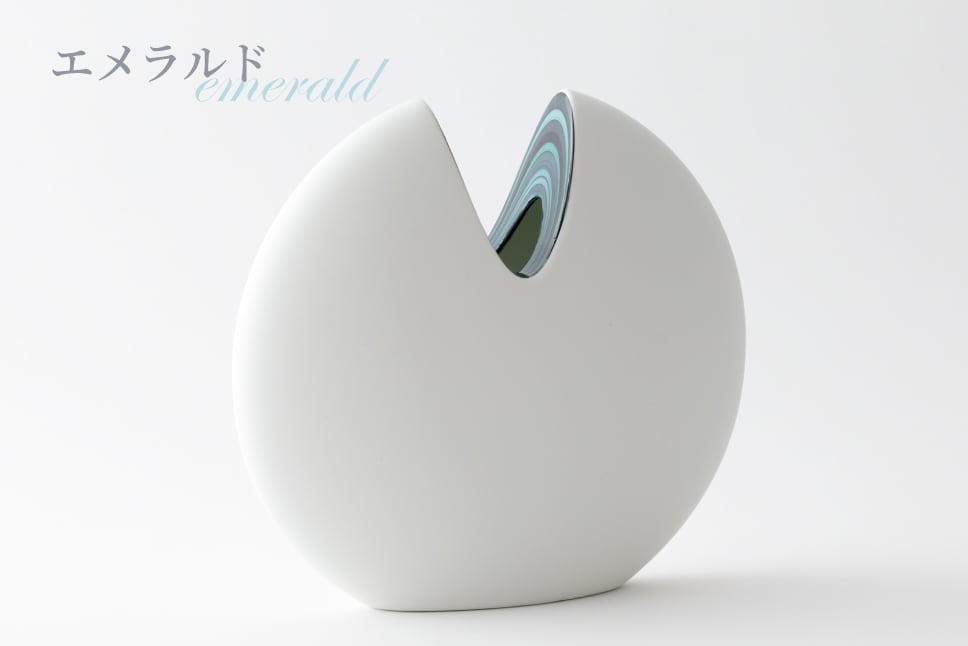 青山窯】伊万里焼／花器 ―石― 白磁 フラワーベース | ピースクラフツ