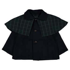 【予約/送料無料】18m-4y / Coat AMOVIBLE cape SHERLOCK- Blue mostly wool / Maison Marelle