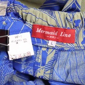 フラダンス 衣装 ワンピース ドレス カーキ系 マーメイドライン エムエムジェイ 日本製 ハワイアンプリント アロハ かわいい 大人っぽい 上品 MermaidLine MMJ キャミソール ブルー系 青 フラ ダンス ハワイアン さわやか フラ ダンス衣装 おしゃれ リゾート レディース