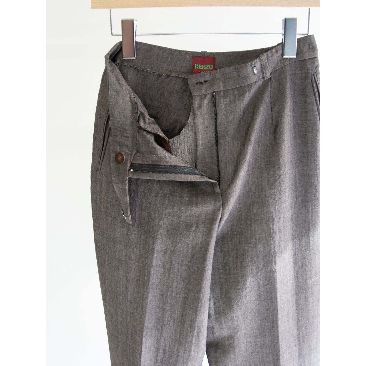 【KENZO PARIS】Made in France Rayon-Wool-Mohair Straight Pants（ケンゾー フランス製レーヨンウールモヘヤ ストレートパンツ スラックス）