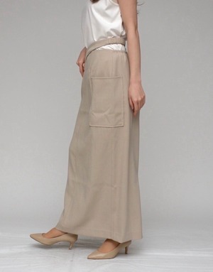 【praia】リネンライク　フロントフリルペンシルスカート　LEQ2608