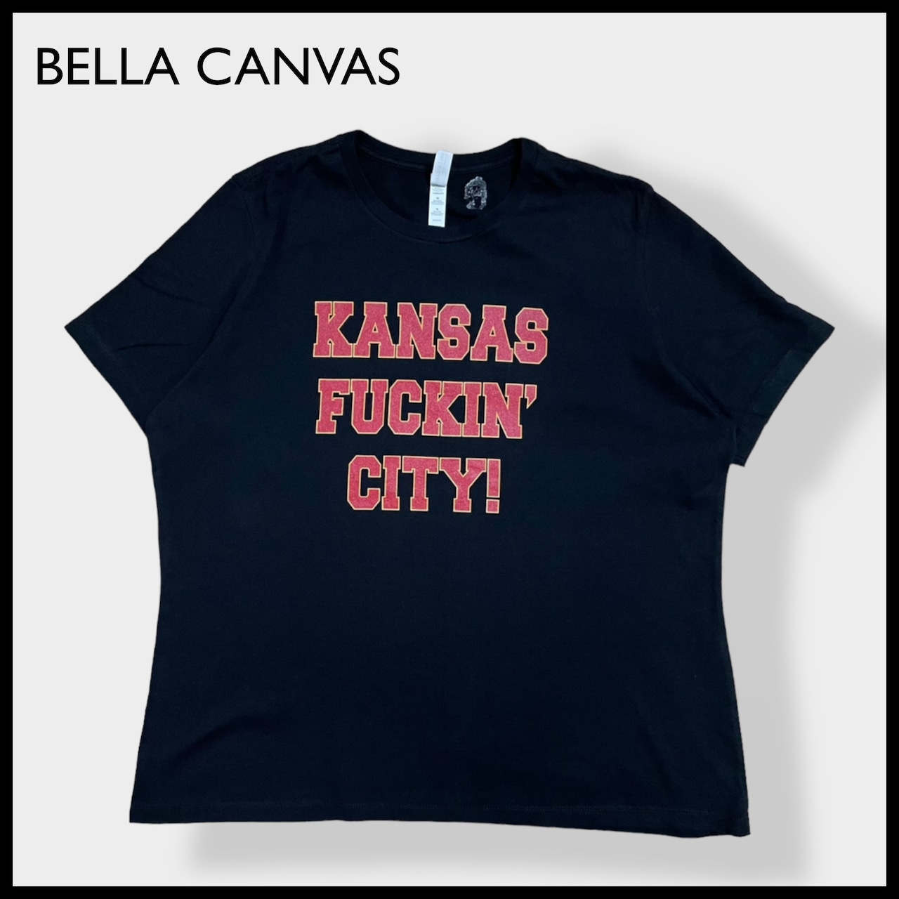 【BELLA CANVAS】ロゴ プリント Tシャツ t-shirt  半袖 黒 X-LARGE us古着