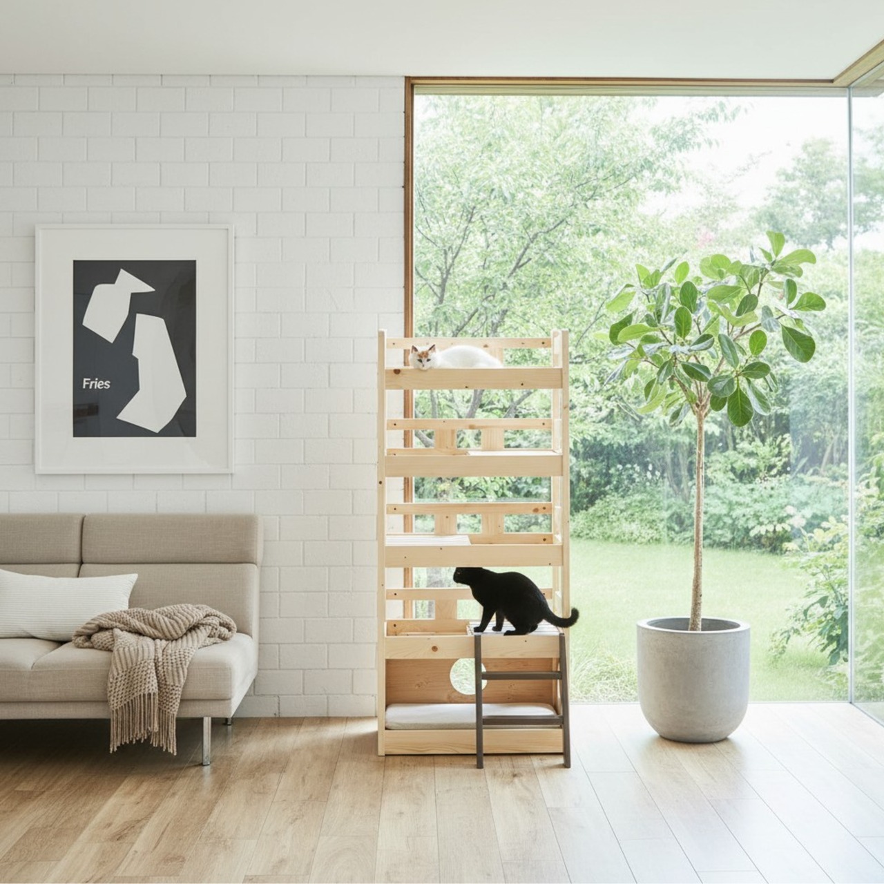 CAT TOWER WITH BED
