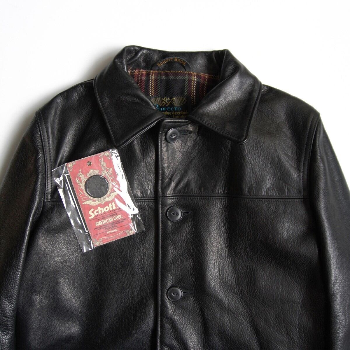 美品/ビッグサイズ】SCHOTT【533US/7420/レザー カーコート】42