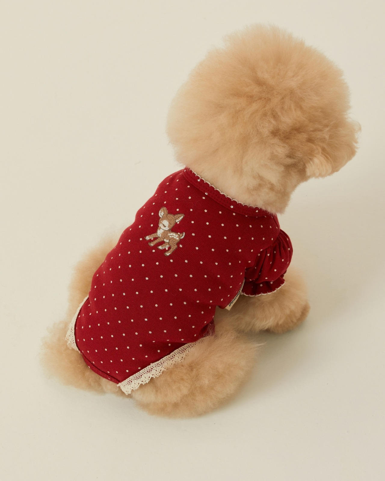 【予約】[ thesallyslaw ] Chloe Puff Romper｜Wine Dot - 4