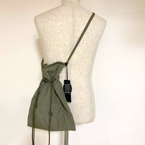 Teflon Gourd Cotton Touch Wave Quilt Apron Bag　Olive