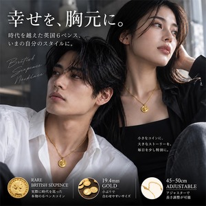 6ペンスコインネックレス ゴールド