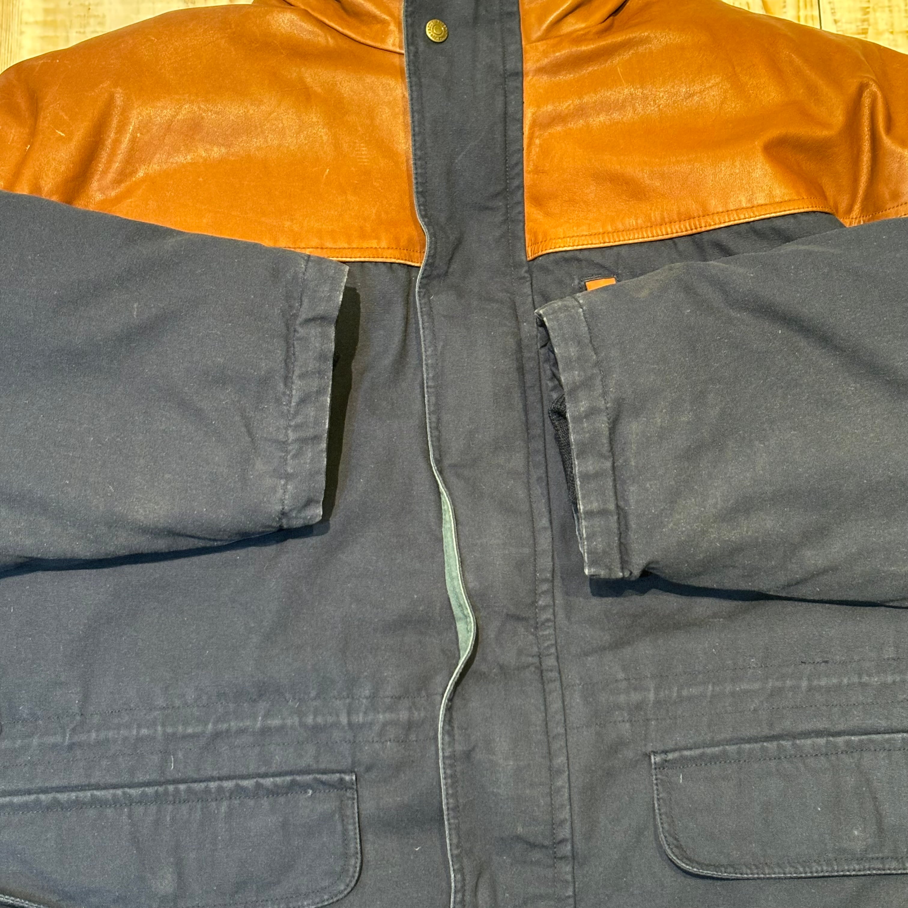 XL” 90年代 Eddie Bauer エディーバウアー ダウンジャケット レザー