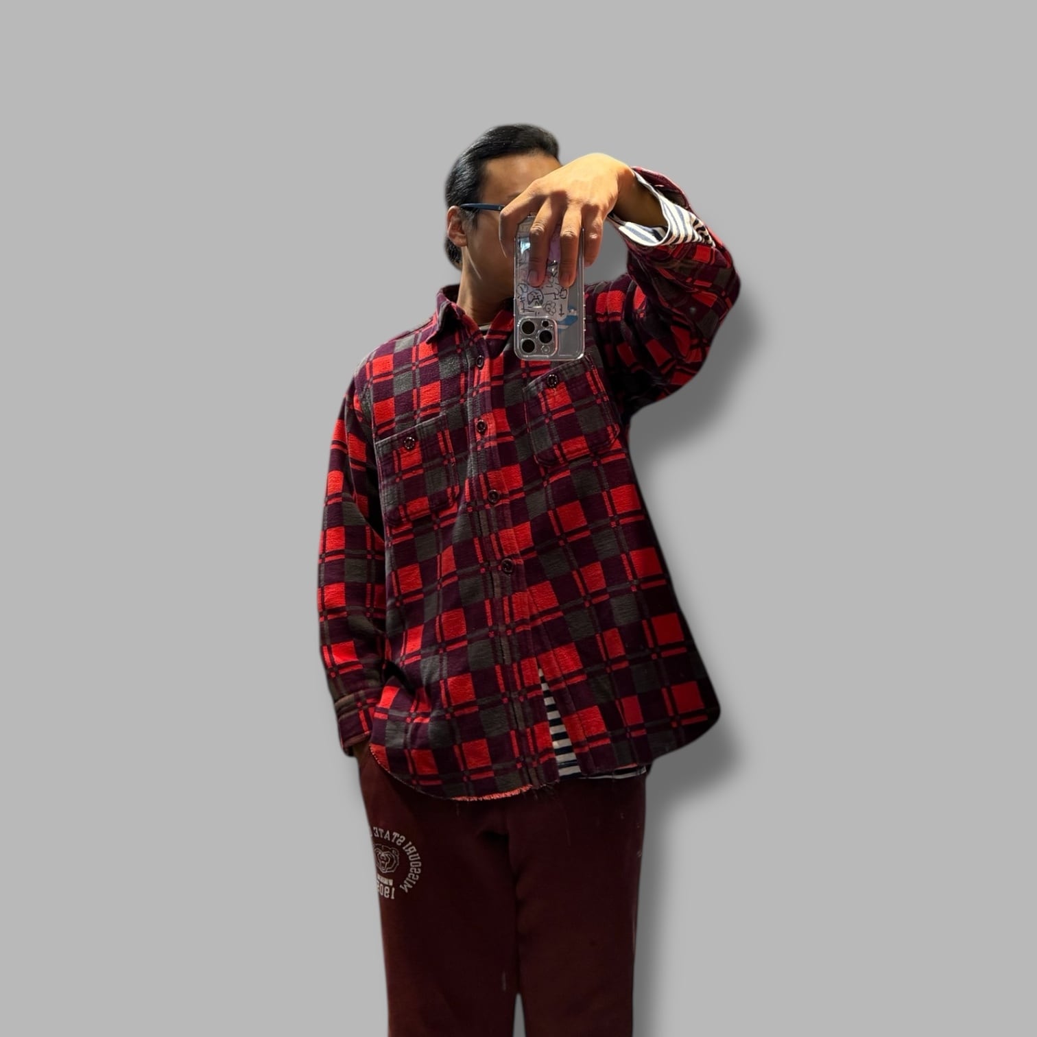 15 1/2】60s Champions Flannel Shirt made in China チャンピオン