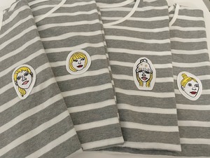 ドルマンスリーブ顔ワッペンTシャツ（半袖）