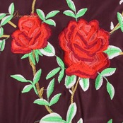 【フラメンコ衣装】ブラウン シージョ マントン 茶色 フレコ フリンジ 刺繍 花柄 バラ 薔薇 ダンス トライアングル 三角形