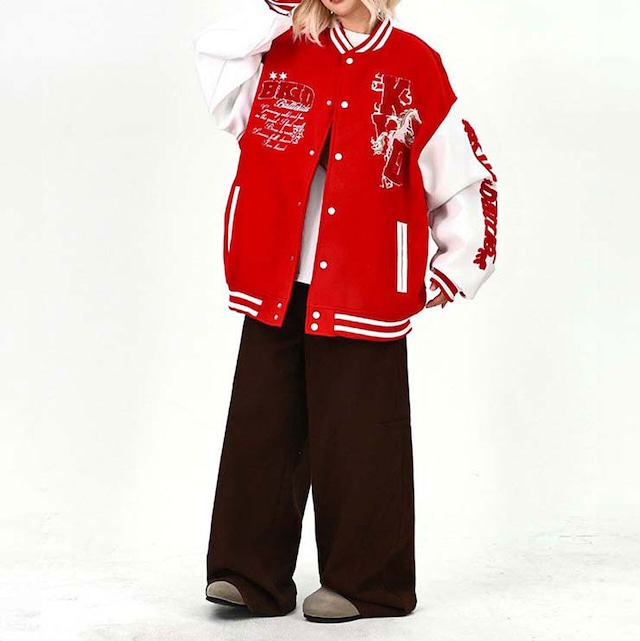 ワッペンミックスストリートスタジアムジャケット
2col R01628