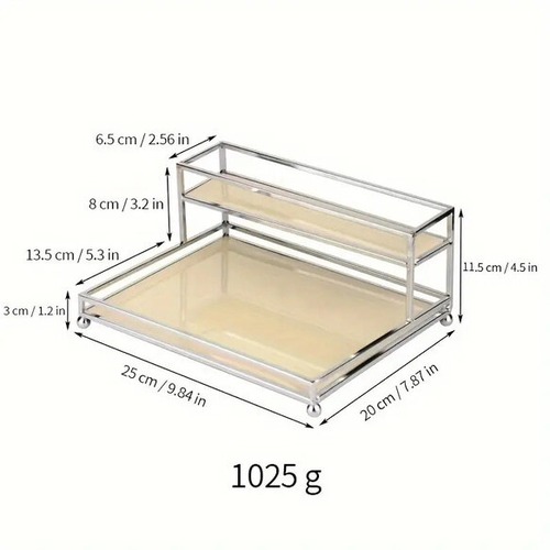 小物 収納 ラック 化粧品収納 2層 収納棚 メイクアップオーガナイザー アクセサリー 玄関 おしゃれ 北欧
