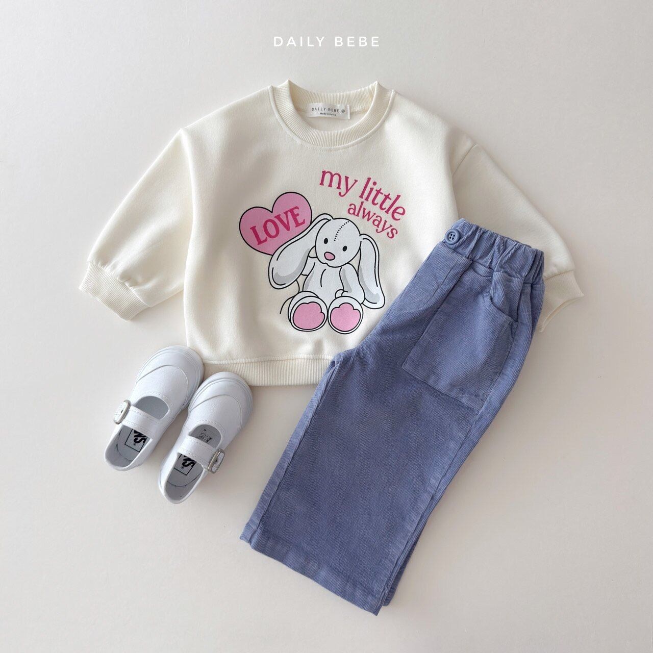 【取寄】Dailybebe マイリトルトレーナー ピッグ ラビット|秋服|韓国子供服|26/AT