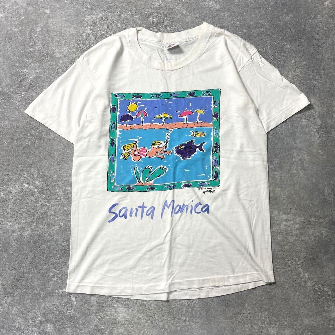 90s USA製 SallyHuss アート 絵 絵画 vintage Tシャツ