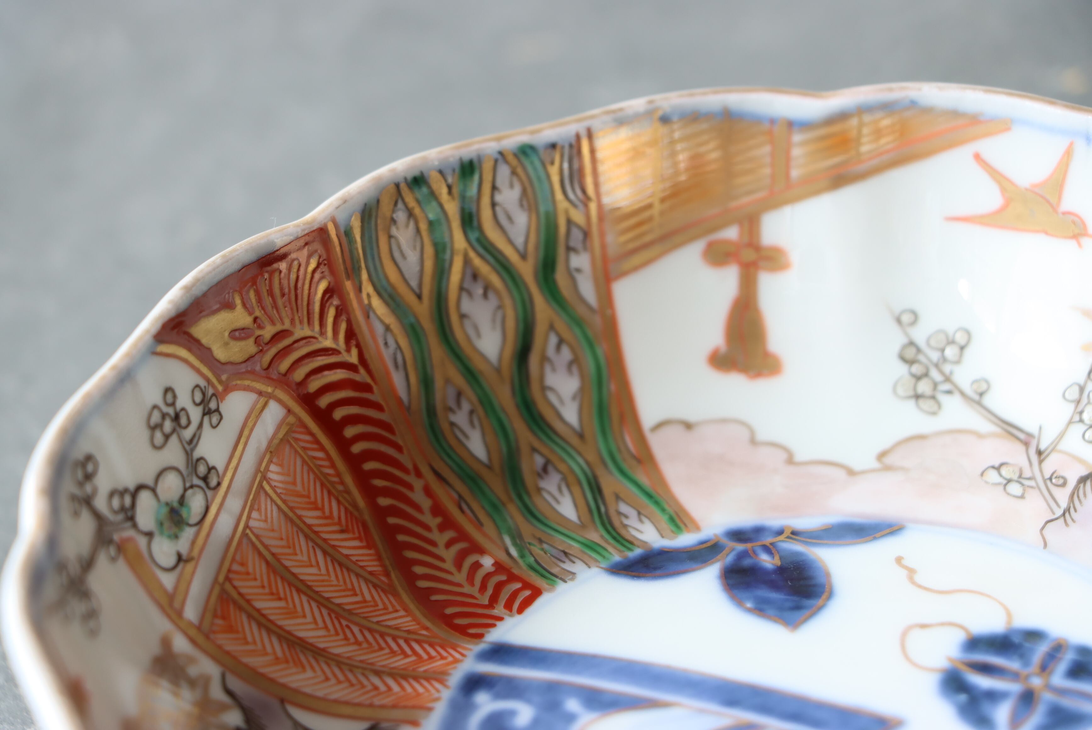 伊万里焼 色絵 花鳥文 膾皿 通りもの/Imari 