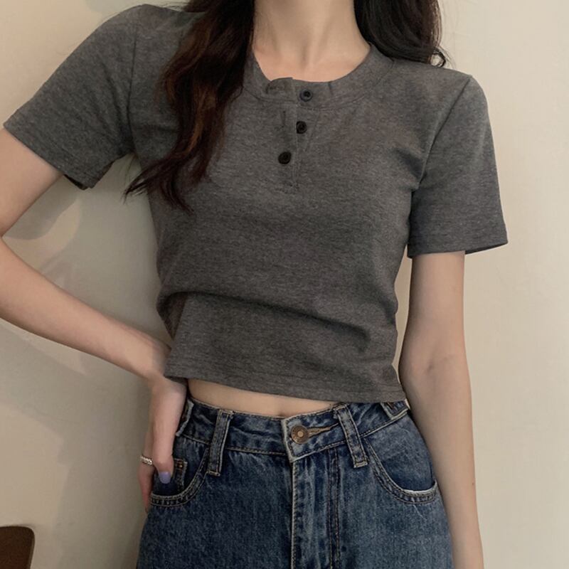 ショートTシャツ サマークロップドトップス 夏物 試着室89053566187