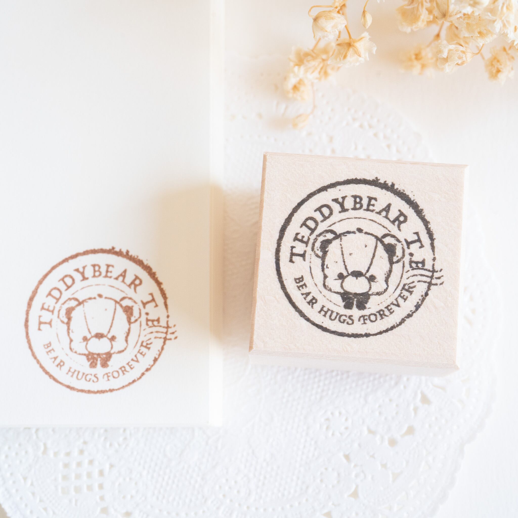 ドイツ製  ラバースタンプ マウント済『でんぐり返りのアンティークテディベア 』 ドイツ製 ラバースタンプ マウント済『でんぐり返りの