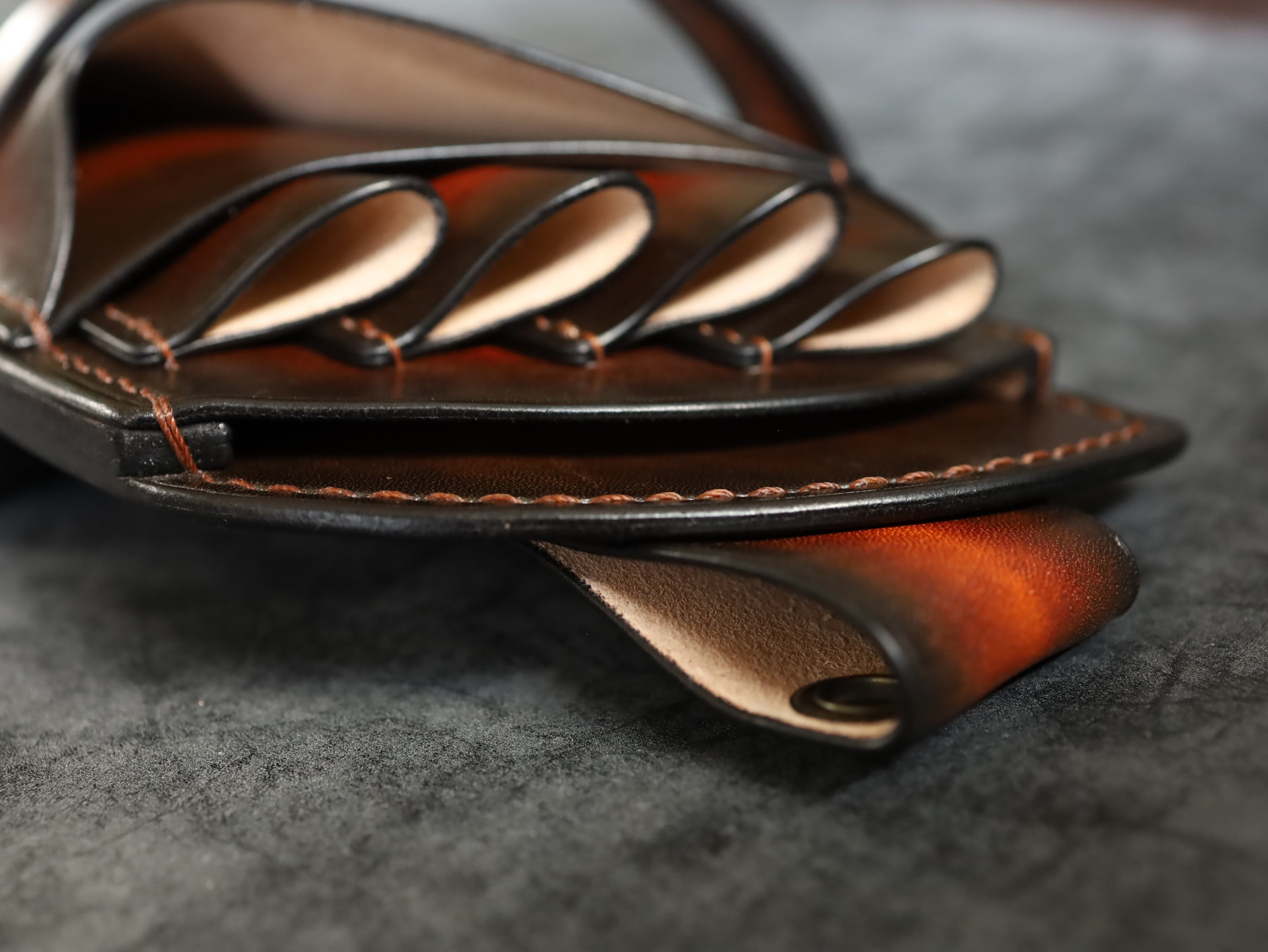 カスタム本革高級シザーケース 6mmマチ ダッカールベルト追加