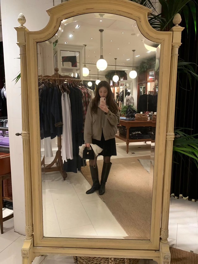 (OUNCE)  teddy wool fur collar  jacket / 2color