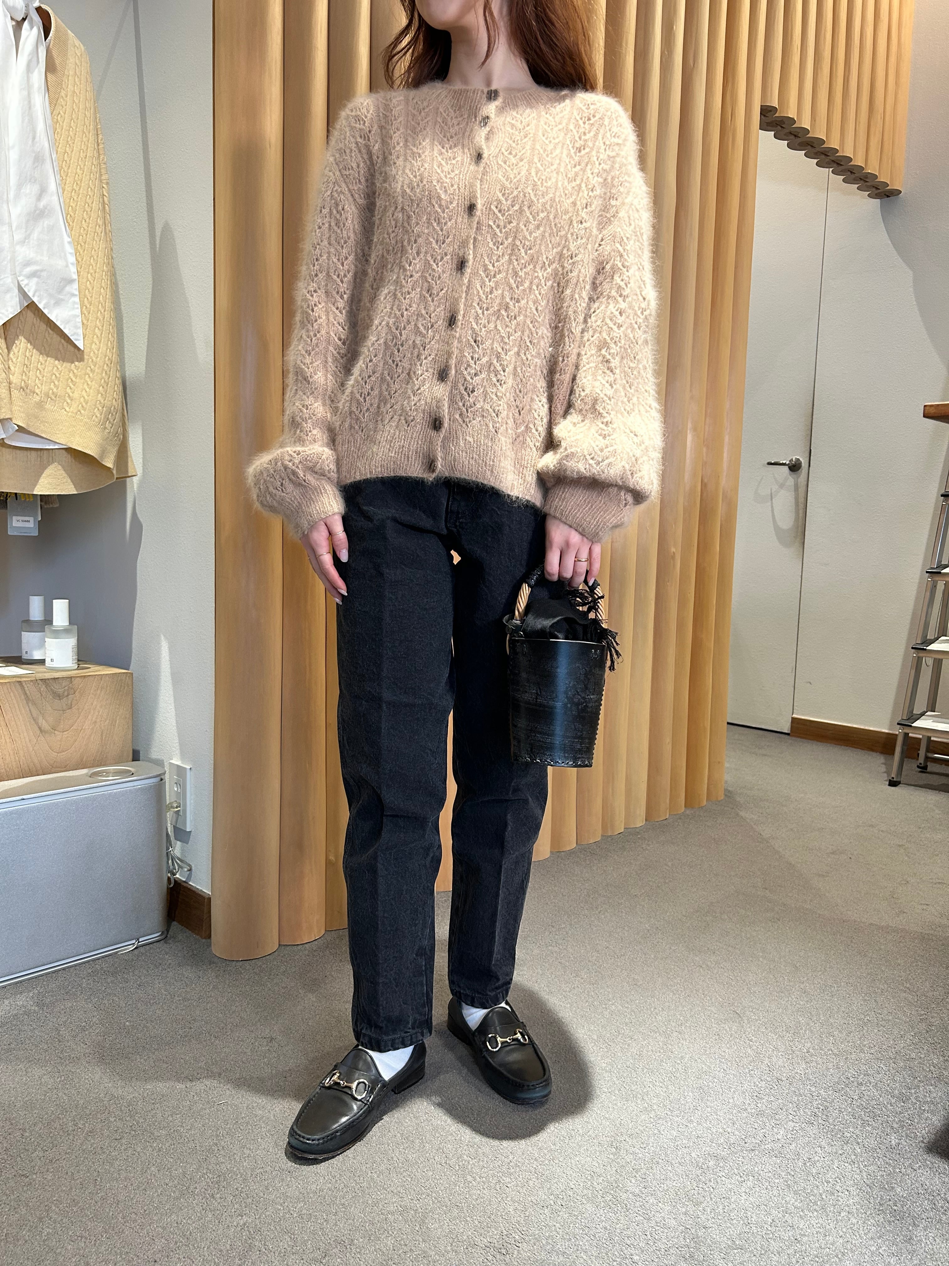 NI3-1 USED KNIT CARDIGAN -BEIGE-✳︎