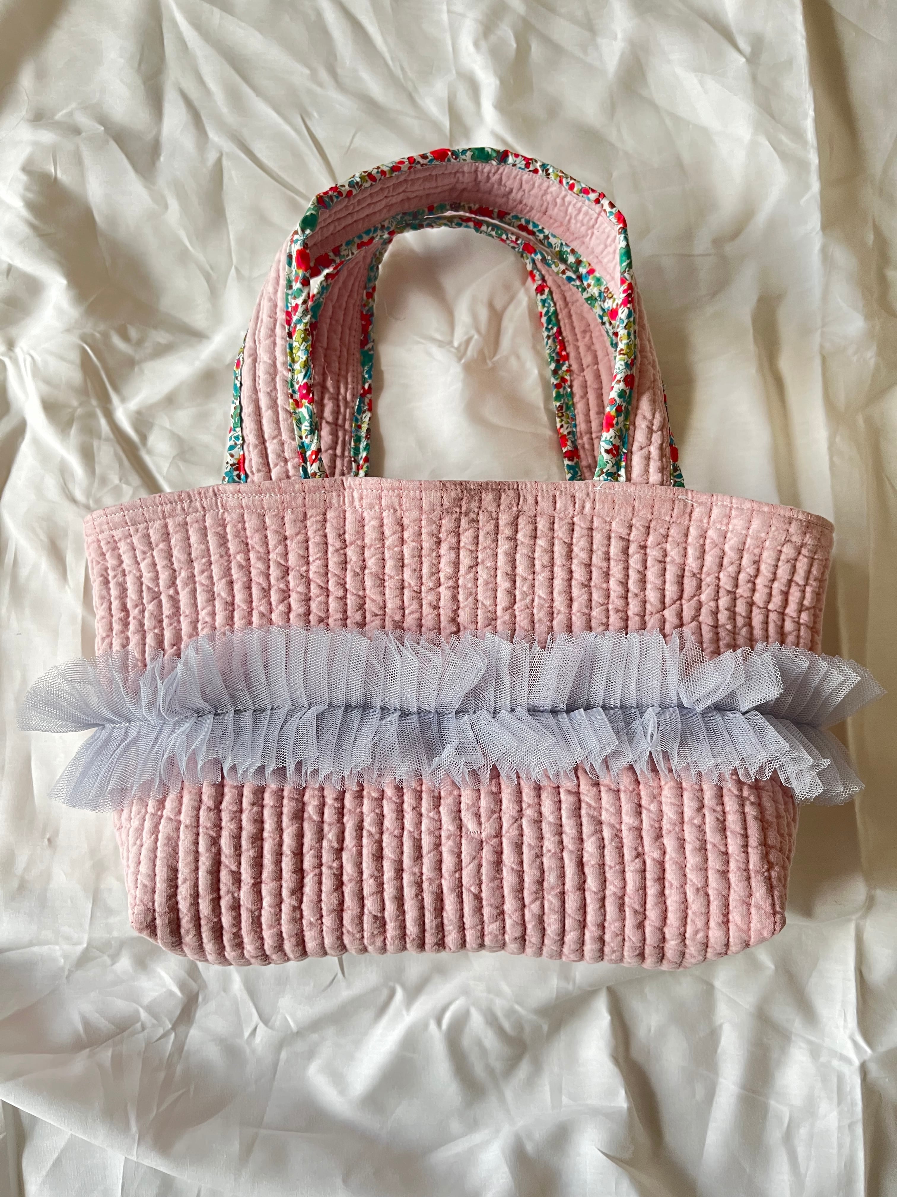 リバティとフリルとヌビのトートバッグ サブバッグ送料無料