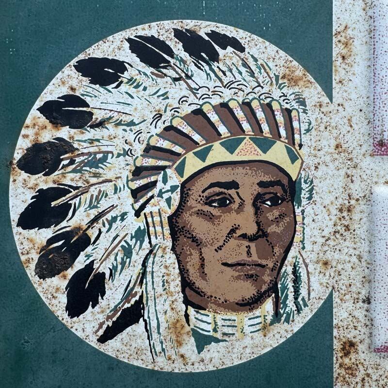 1970's US Vintage RED MAN Chewing Tobacco Embossed Metal Sign、70