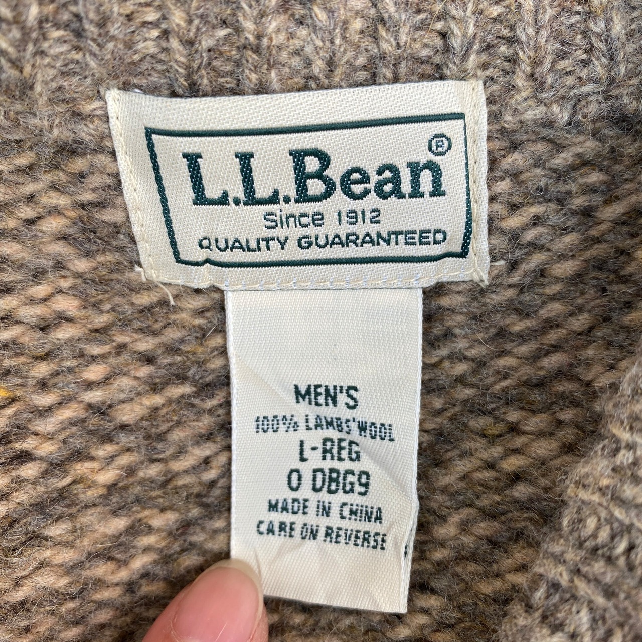 L.L.Bean エルエルビーン ラムズウール 無地 ニットセーター メンズL 