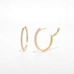 ダイヤモンド フープ  ピアス K18 / 0.250ct×2