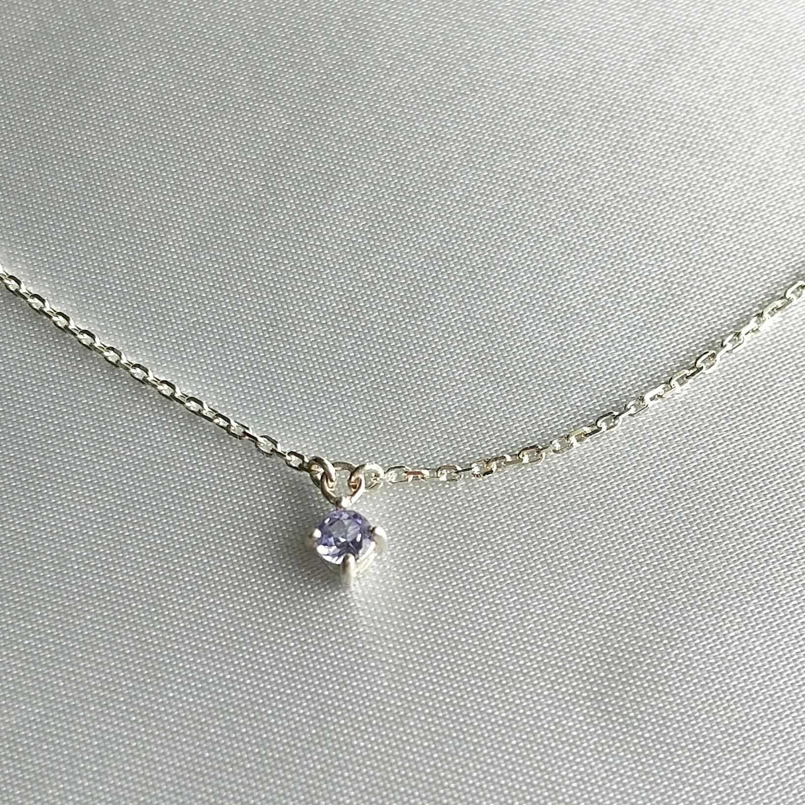 宝石質タンザナイト・純銀ネックレス【 ONST-N ( SV ) 】