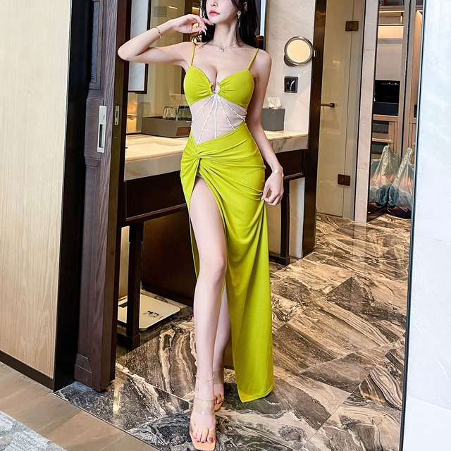 ロングドレス ～XL（3色） K2020