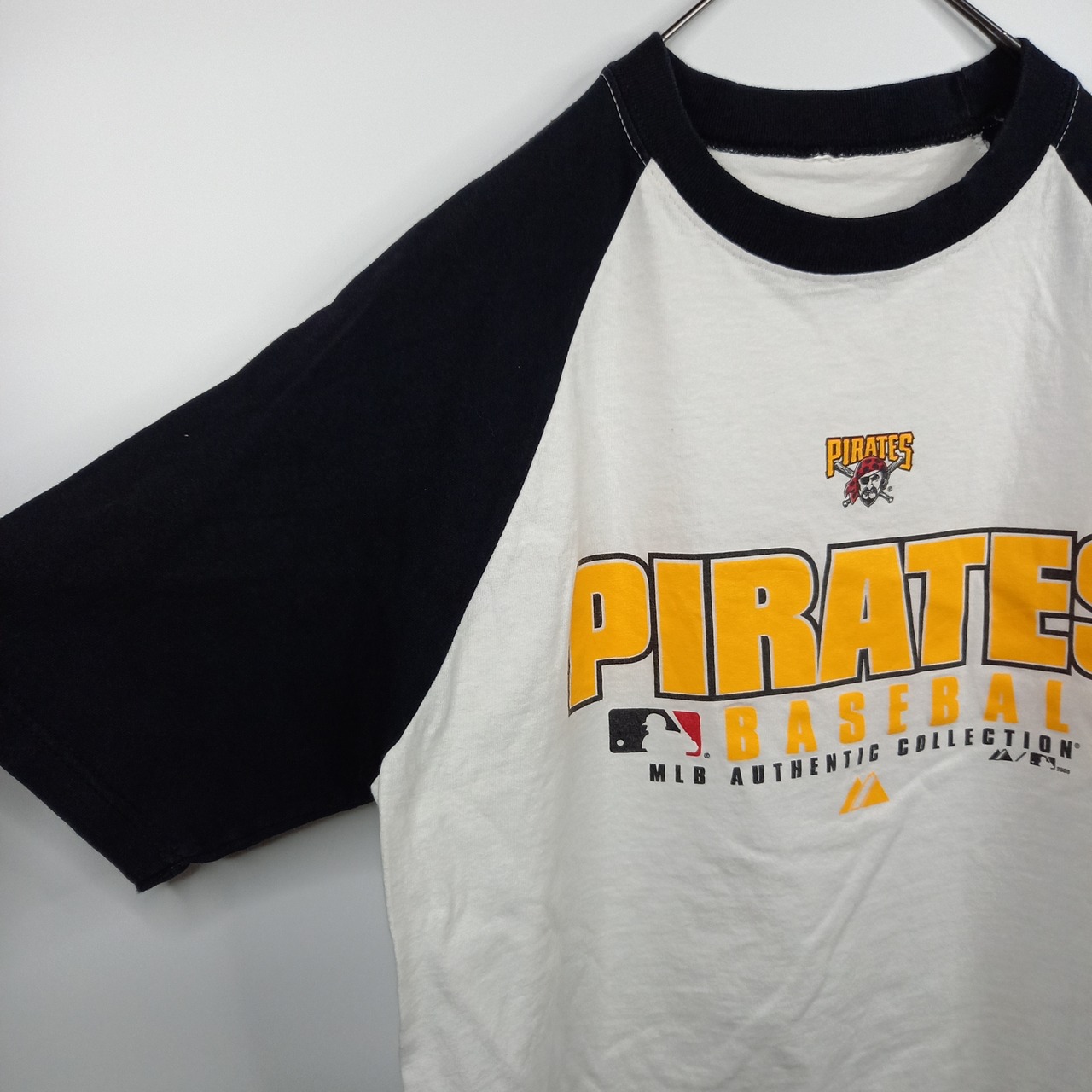 マジェスティック　半袖　ラグランTシャツ　MLB　パイレーツ　ホワイト