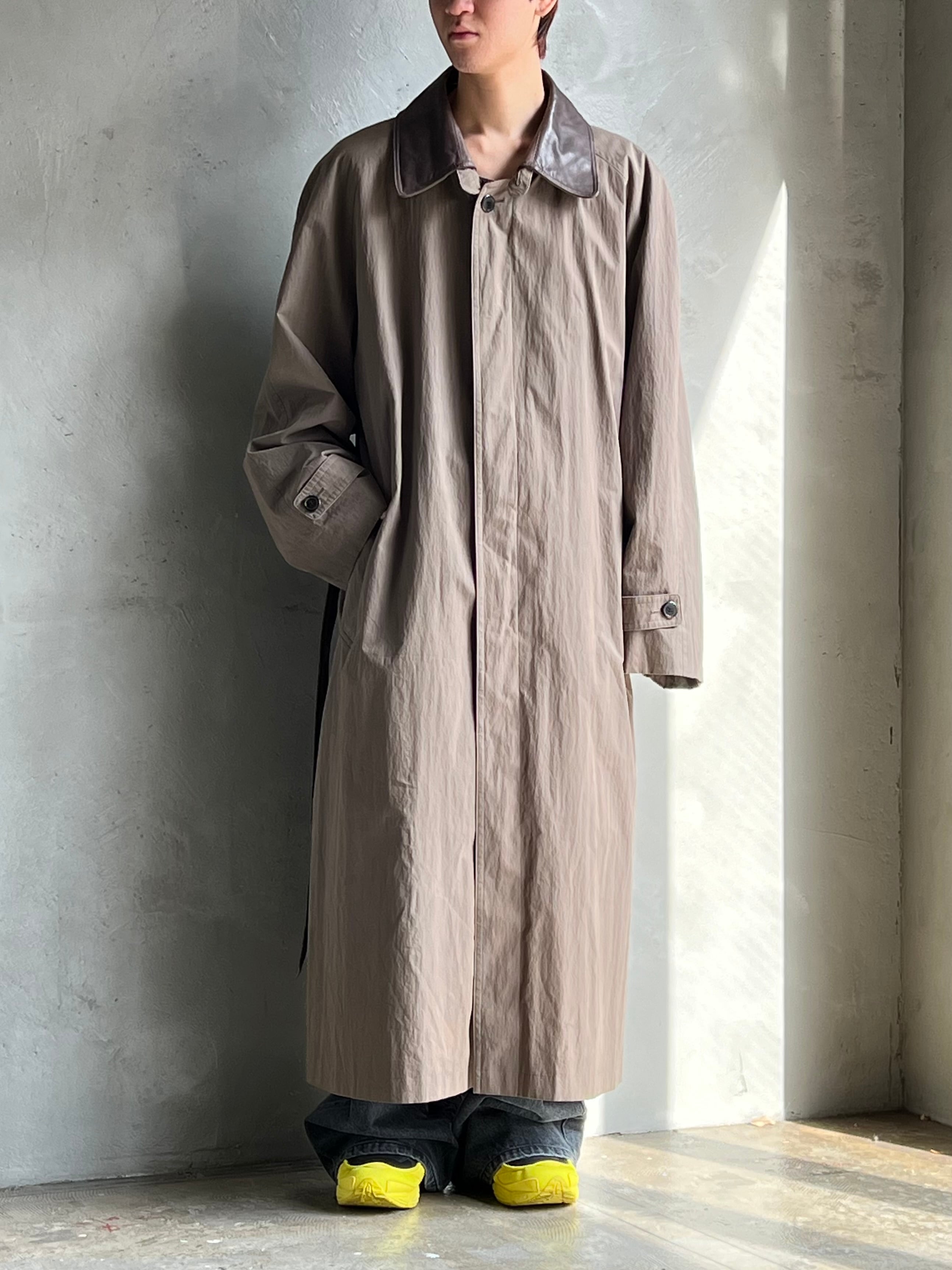 90'sオーバーサイズデタッチャブルレザーカラーコート | TUNAGI JAPAN