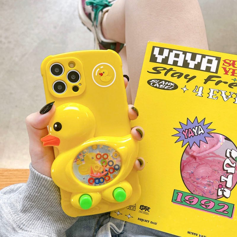 ぷっくり アヒルちゃん ウォーターゲーム風 Iphoneケース ユニーク 遊べる おもちゃ 面白い スマホ カバー かわいい Lamitte Deco トレンド 韓国ファッション ショップ Base店