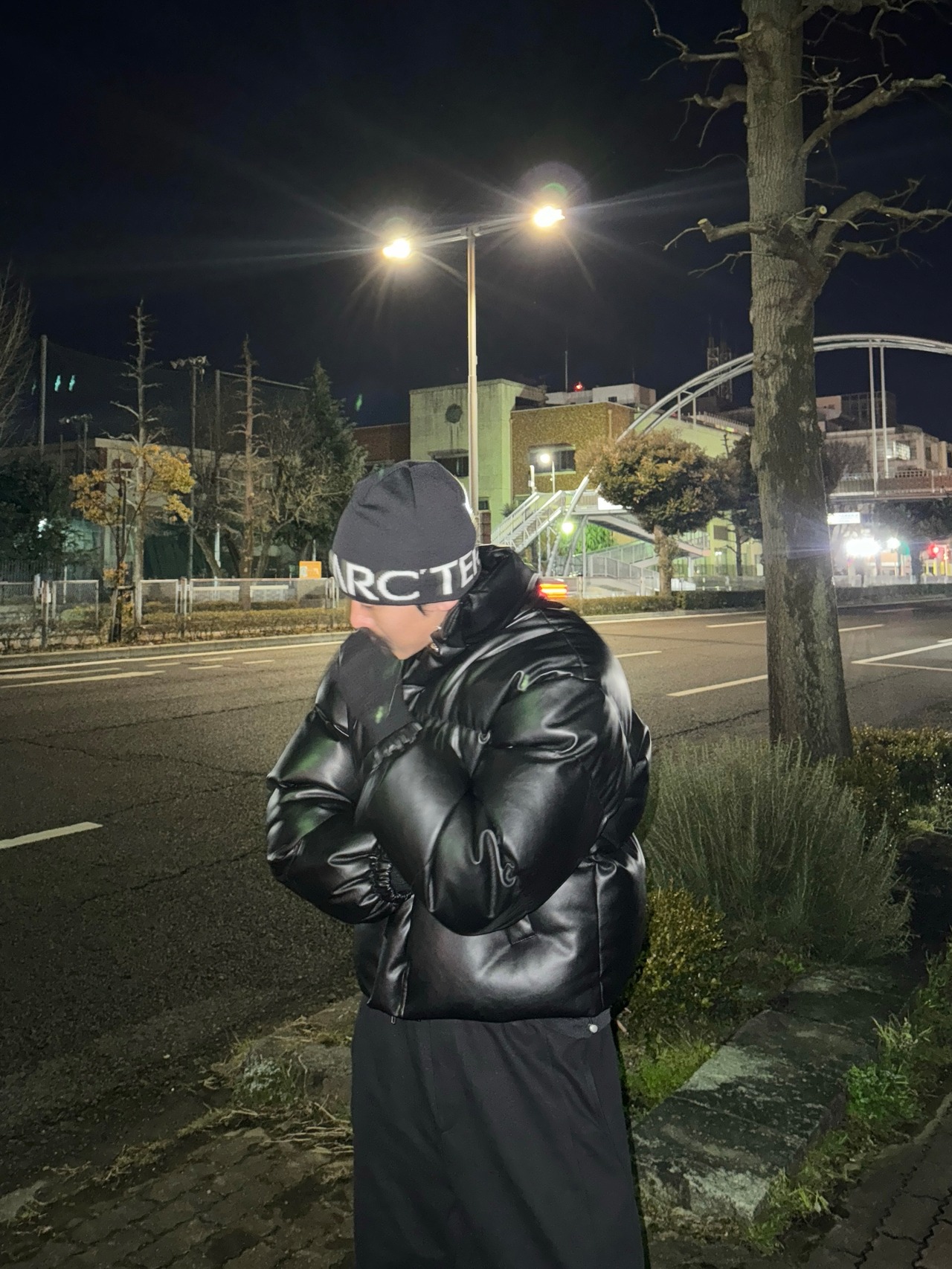 Cropped Leather Puffer Jacket(Black) - 7