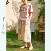 メルヘンな世界観 レースと刺繍のピンクトップ 《Y0254》