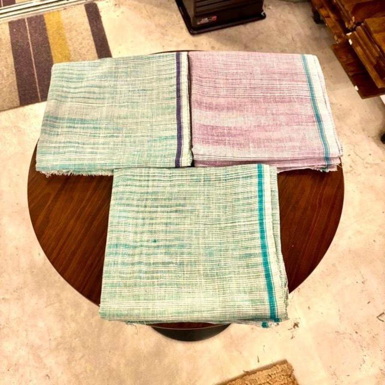 India Khadi Cotton Towel The Fabric of Freedom 3 Types Indian Khadi Cotton Towel 110 x 240 cm (3 Types) Green, Green x Purple, Purple x Green
