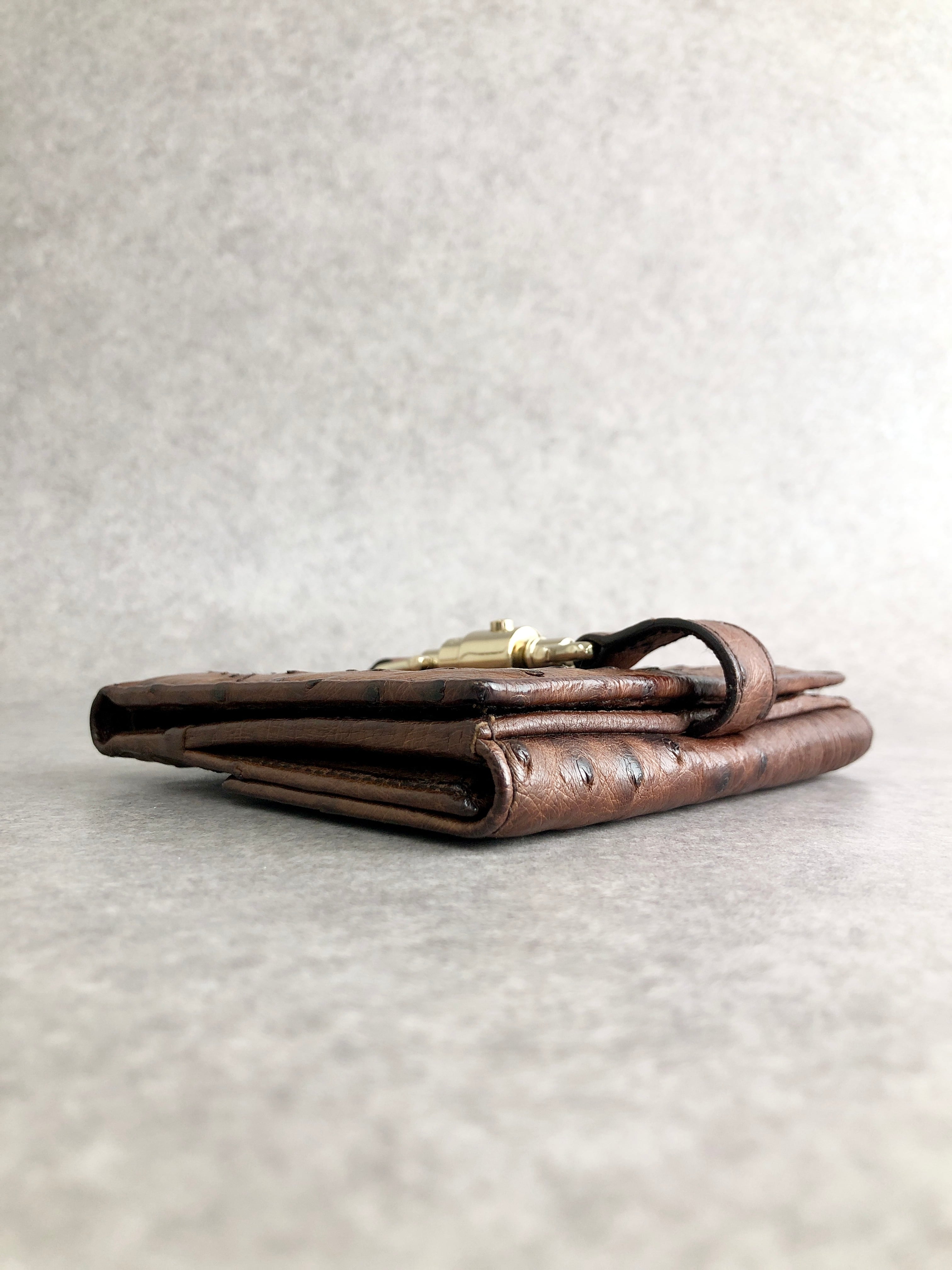 GUCCI グッチ ニュージャッキー 財布 ブラウン オーストリッチ vintage