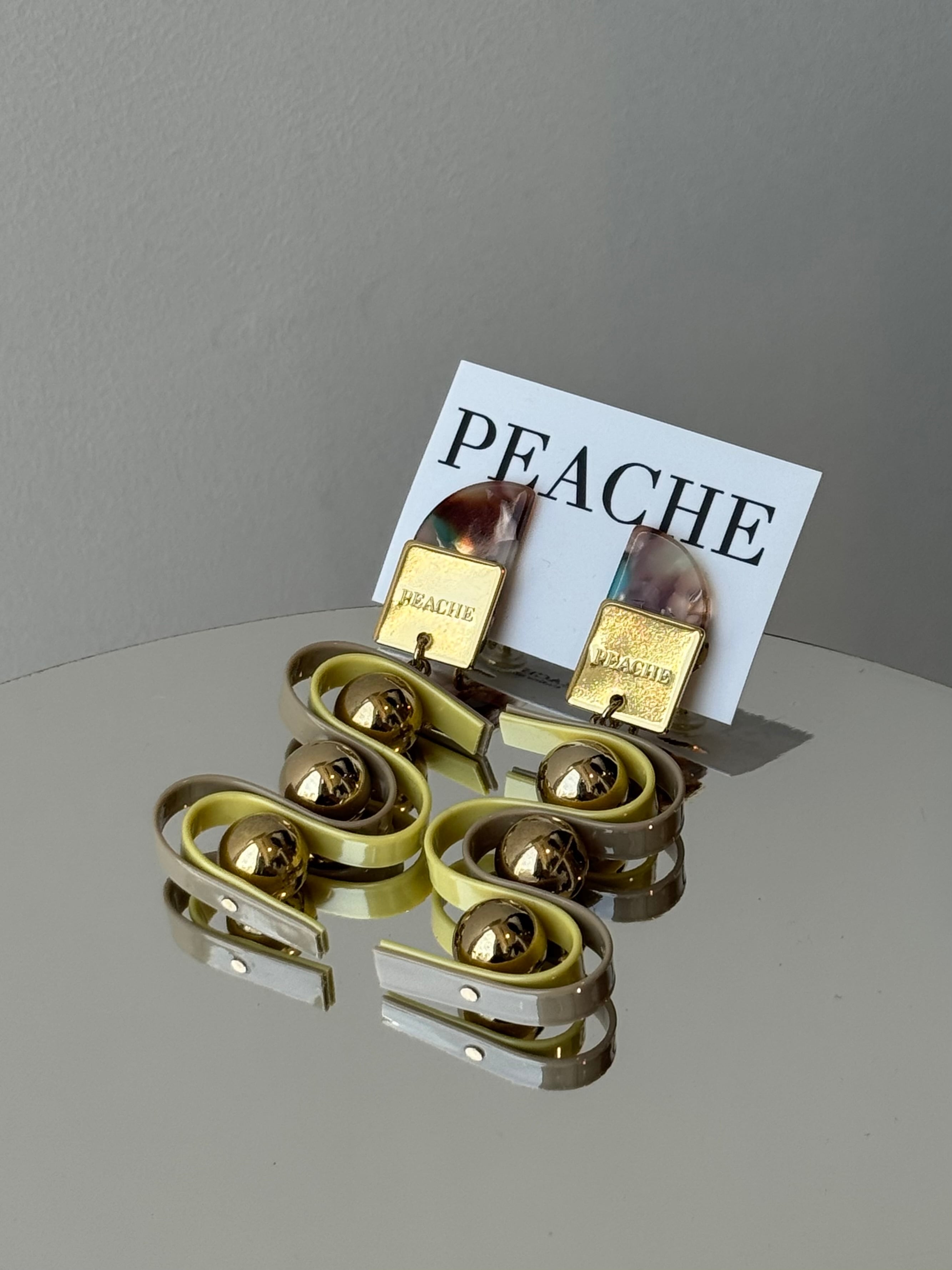 double wave beige×cream yellow