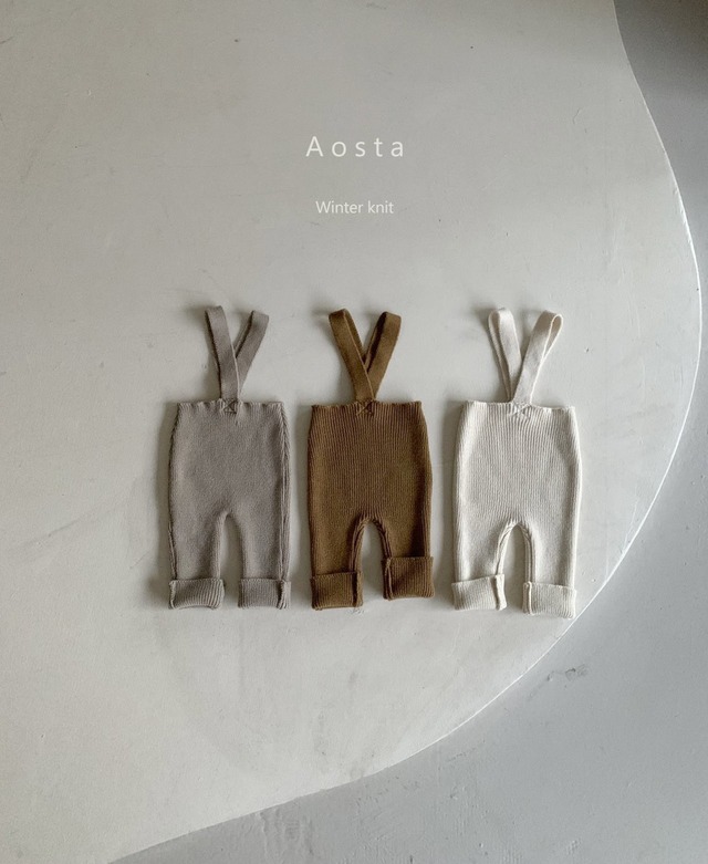 【即納】" verne knit overalls " サスペンダーニットパンツ　Aosta　韓国子供服