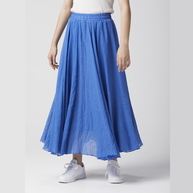 WOMEN スカート ギャザースカート マキシスカート ブルー