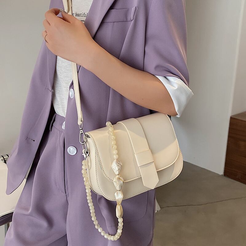 サマーレッドパールチェーン 夏物 真珠 スクウェア メッセンジャーバッグ Tiancai_Wing_Bag59356121648