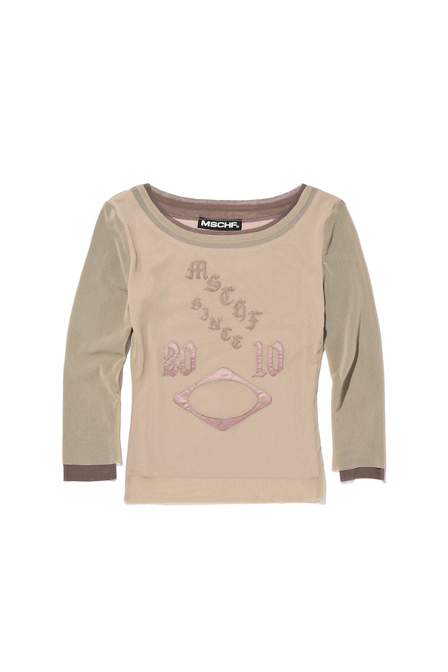 [MSCHF] BOAT NECK MESH TOP_BEIGE ミスチーフ 正規品 韓国ブランド 韓国ファッション 韓国代行 韓国通販 mischief