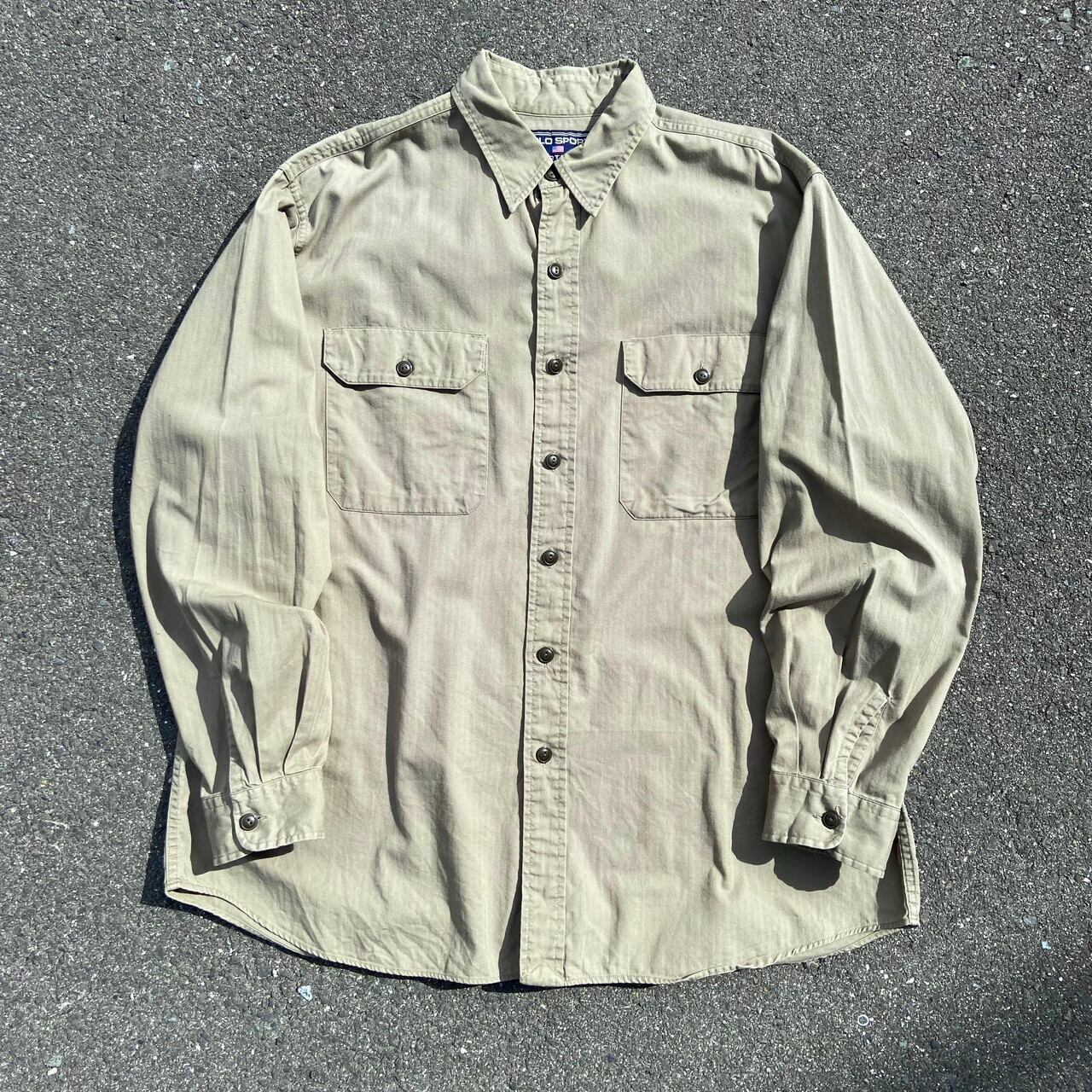 90s ■ POLO SPORT ラルフローレン 前V ボーダー 長袖 コット