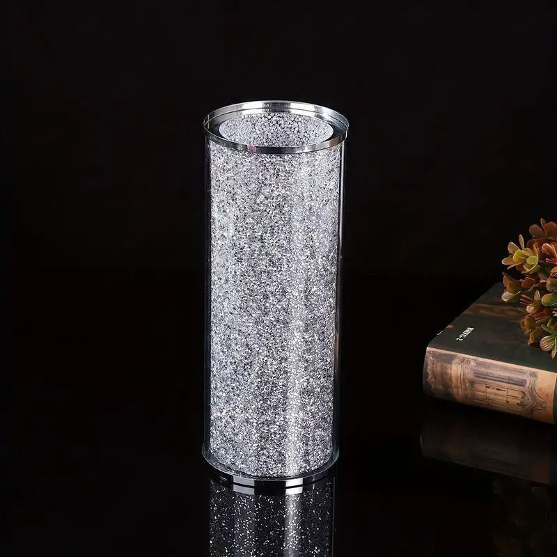 クリスタルガラス花瓶　花器　フラワーベース　インテリア　置物 花瓶 フラワーベース 花器 ガラス クリスタル風ラインストーン