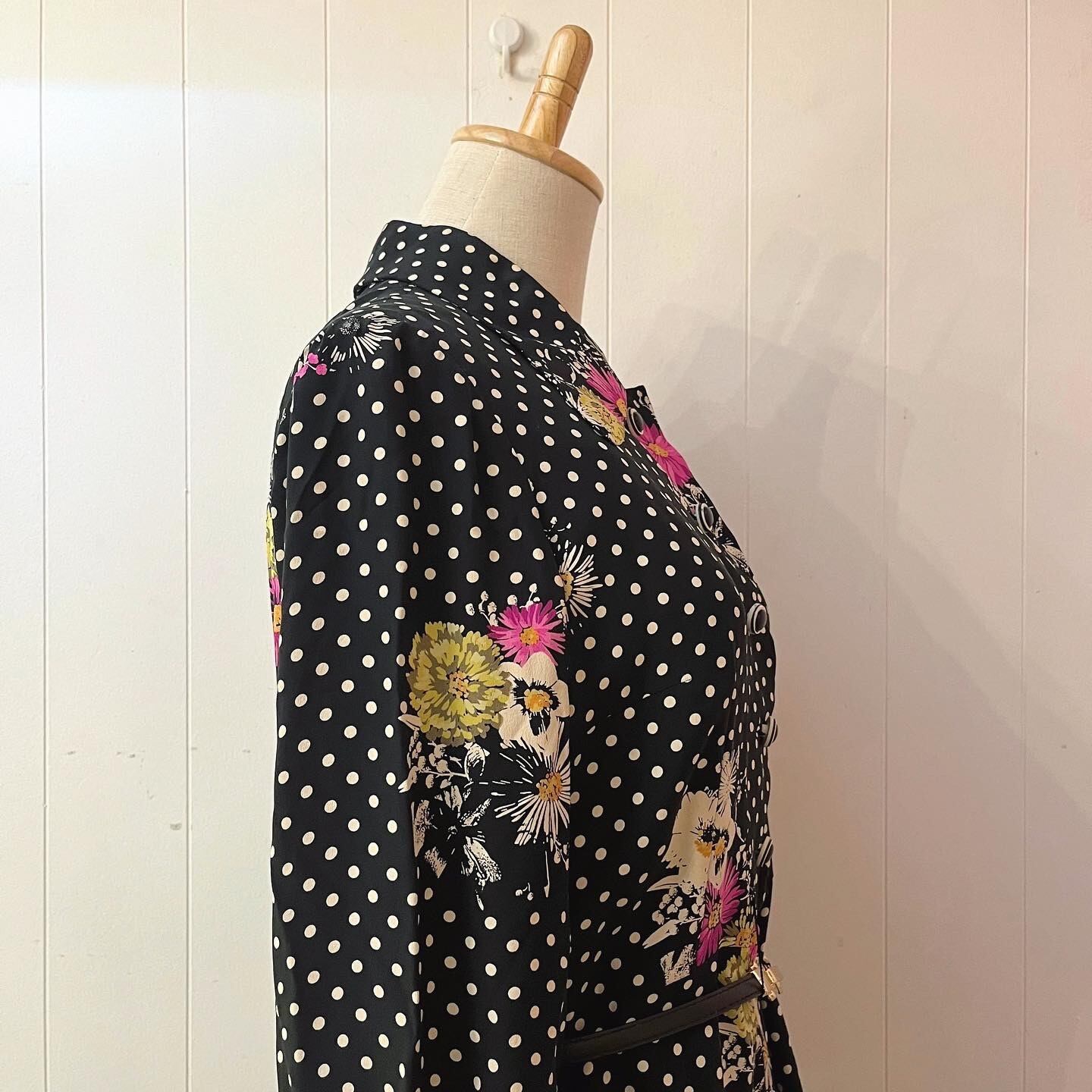 rétro flower white dot flare one-piece