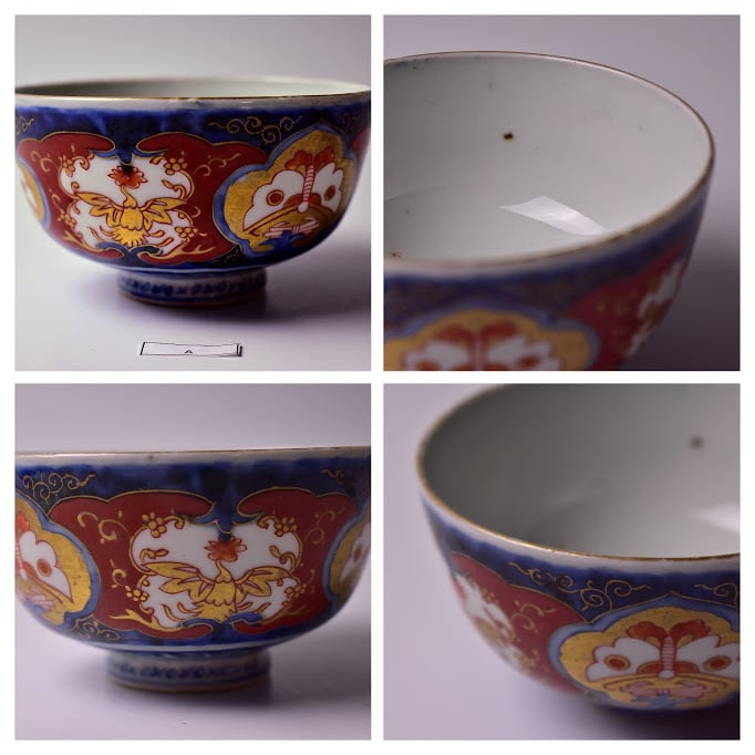 伊万里 色絵 金彩 花に兎文 輪花型 中皿 時代漆器 木製 蓋付椀 金蒔絵 鶴文